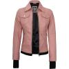 imageBlingsoul Leather Bomber Jacket Women  Real Lambskin Womens Leather Jackets with Removable HoodBetty  Hooded Pink