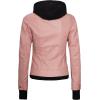 imageBlingsoul Leather Bomber Jacket Women  Real Lambskin Womens Leather Jackets with Removable HoodBetty  Hooded Pink