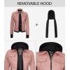 imageBlingsoul Leather Bomber Jacket Women  Real Lambskin Womens Leather Jackets with Removable HoodBetty  Hooded Pink