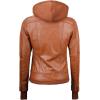 imageBlingsoul Leather Bomber Jacket Women  Real Lambskin Womens Leather Jackets with Removable HoodTralee  Brown Jacket