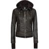 imageBlingsoul Leather Bomber Jacket Women  Real Lambskin Womens Leather Jackets with Removable HoodTralee  Ruboff Brown Jacket