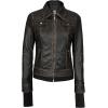 imageBlingsoul Leather Bomber Jacket Women  Real Lambskin Womens Leather Jackets with Removable HoodTralee  Ruboff Brown Jacket