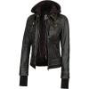 imageBlingsoul Leather Bomber Jacket Women  Real Lambskin Womens Leather Jackets with Removable HoodTralee  Ruboff Brown Jacket