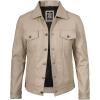 imageBlingsoul Premium Vintage Leather Jacket Men  Real Lambskin Trucker Mens Leather JacketsBeige  Fernando Jacket