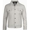 imageBlingsoul Premium Vintage Leather Jacket Men  Real Lambskin Trucker Mens Leather JacketsOff White  Fernando Jacket