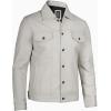 imageBlingsoul Premium Vintage Leather Jacket Men  Real Lambskin Trucker Mens Leather JacketsOff White  Fernando Jacket