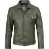 imageBlingsoul Premium Vintage Leather Jacket Men  Real Lambskin Trucker Mens Leather JacketsOlive Green  Fernando Jacket