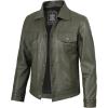 imageBlingsoul Premium Vintage Leather Jacket Men  Real Lambskin Trucker Mens Leather JacketsOlive Green  Fernando Jacket