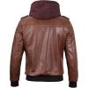 imageBlingsoul Leather Bomber Jackets For Men  Real Lambskin Mens Leather Jacket With Detachable HoodEdinburgh  Brown Jacket