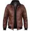 imageBlingsoul Leather Bomber Jackets For Men  Real Lambskin Mens Leather Jacket With Detachable HoodEdinburgh  Brown Jacket