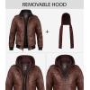 imageBlingsoul Leather Bomber Jackets For Men  Real Lambskin Mens Leather Jacket With Detachable HoodEdinburgh  Brown Jacket