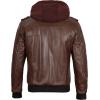 imageBlingsoul Leather Bomber Jackets For Men  Real Lambskin Mens Leather Jacket With Detachable HoodEdinburgh  Dark Brown Jacket