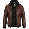 imageBlingsoul Leather Bomber Jackets For Men  Real Lambskin Mens Leather Jacket With Detachable HoodEdinburgh  Dark Brown Jacket