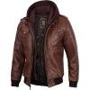imageBlingsoul Leather Bomber Jackets For Men  Real Lambskin Mens Leather Jacket With Detachable HoodEdinburgh  Brown Jacket