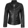 imageBlingsoul Cafe Racer Leather Jacket Womens  Real Lambskin Leather Jackets for WomenCarrie  Black Jacket