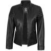 imageBlingsoul Cafe Racer Leather Jacket Womens  Real Lambskin Leather Jackets for WomenCarrie  Black Jacket