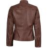 imageBlingsoul Cafe Racer Leather Jacket Womens  Real Lambskin Leather Jackets for WomenCarrie  Cognac Jacket