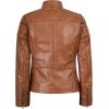 imageBlingsoul Cafe Racer Leather Jacket Womens  Real Lambskin Leather Jackets for WomenCarrie  Tan Jacket
