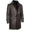 imageBlingsoul Black Trench Coat Men  Winter Shearling Long Leather Jackets For MenDark Brown  Chandler Shearling Coat