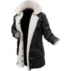 imageBlingsoul Disc Mens Shearling Coat Black Leather Swedish Bomber Jacket  1509934 Bain Real Black L