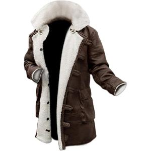 imageBlingsoul Real Lambskin Swedish Bomber Coat  Sherpa Lined Leather Jacket Fur CoatsBrown  Shearling Coat