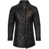 imageBlingsoul Leather Coats for Men  Vintage Style Long Leather Jacket MenGlen  Black Coat