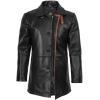 imageBlingsoul Leather Coats for Men  Vintage Style Long Leather Jacket MenGlen Plain  Black Coat
