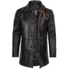 imageBlingsoul Leather Coats for Men  Vintage Style Long Leather Jacket MenGlen Plain  Black Coat