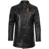 imageBlingsoul Leather Coats for Men  Vintage Style Long Leather Jacket MenGlen Plain  Black Coat