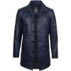 imageBlingsoul Leather Coats for Men  Vintage Style Long Leather Jacket MenSantiago  Blue Wax Coat