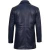 imageBlingsoul Leather Coats for Men  Vintage Style Long Leather Jacket MenSantiago  Blue Wax Coat