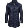 imageBlingsoul Leather Coats for Men  Vintage Style Long Leather Jacket MenSantiago  Blue Wax Coat