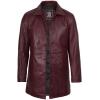 imageBlingsoul Leather Coats for Men  Vintage Style Long Leather Jacket MenSantiago  Maroon Wax Coat