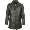 imageBlingsoul Leather Coats for Men  Vintage Style Long Leather Jacket MenSantiago  Olive Green Coat