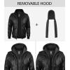 imageBlingsoul Mens Leather Jacket Removable Hooded Black Leather Jackets For MenBlack  Ferndale Jacket