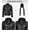 imageBlingsoul Mens Leather Jacket Removable Hooded Black Leather Jackets For MenMerrill  Black Hooded Leather Jacket