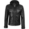 imageBlingsoul Mens Leather Jacket Removable Hooded Black Leather Jackets For MenMerrill  Black Hooded Leather Jacket