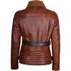 imageBlingsoul Womens Leather Jacket  Real Leather Winter Jackets for WomenBrown  Tomb Leather Jacket
