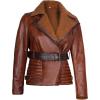 imageBlingsoul Womens Leather Jacket  Real Leather Winter Jackets for WomenBrown  Tomb Leather Jacket