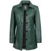 imageBlingsoul Womens Leather Jacket  Vintage Style Long Leather Jacket WomenKandis  Green Jacket