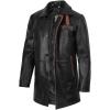 imageBlingsoul Leather Coats for Men  Vintage Style Long Leather Jacket MenGlen Plain  Black Coat