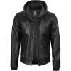 imageBlingsoul Mens Leather Jacket Removable Hooded Black Leather Jackets For MenJeffery  Black Leather Jacket