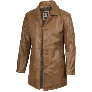imageBlingsoul Leather Coats for Men  Vintage Style Long Leather Jacket MenSuper  Camel Brown Car Coat