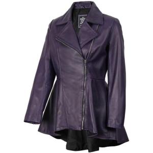 imageBlingsoul Leather Jackets For Women  Real Lambskin Womens Leather JacketClarissa Peplum  Purple Jacket