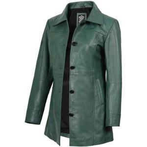 imageBlingsoul Womens Leather Jacket  Vintage Style Long Leather Jacket WomenKandis  Green Jacket