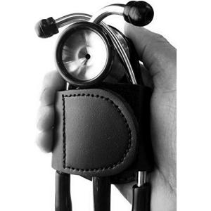 imageGenuine Leather Black Stethoscope Holder for Nurses and DoctorsBlack