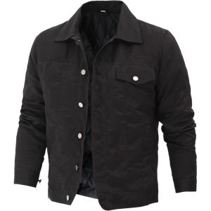 imageBlingsoul Mens Lightweight Jackets  Black Cotton Trucker Jacket For MenRp Whlr  Black Cotton Jacket