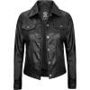 imageBlingsoul Real Lambskin Leather Jacket for Women Shirt Collar Leather Jacket WomensFernando  Black Leather Jacket