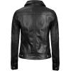 imageBlingsoul Real Lambskin Leather Jacket for Women Shirt Collar Leather Jacket WomensFernando  Black Leather Jacket