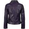 imageBlingsoul Real Lambskin Leather Jacket for Women Shirt Collar Leather Jacket WomensFernando Trucker  Purple Wax Jacket